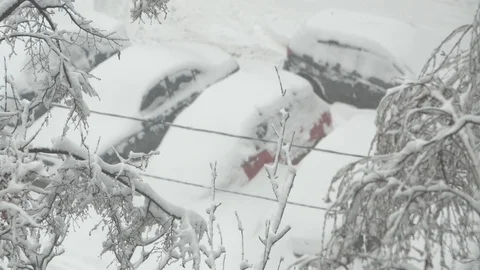 A car under the snow Video stock 85820803