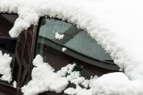Car under the snow Stock Photos
