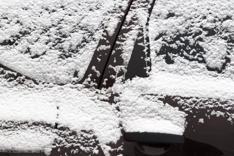 Car under the snow Stock Photos