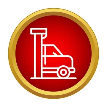 Car under surveillance with security camera icon Stock Illustration
