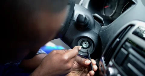 Car Unlock By Locksmith Hand Video stock 242030538