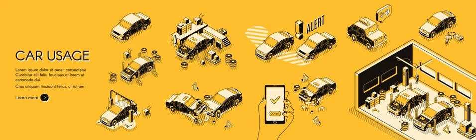 Car usage cost and risks vector infographics Иллюстрация