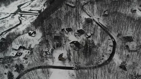 Car/ van driving through rural snow area Stock Footage 246048713