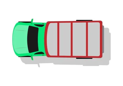 Car Van Top View Flat Design Vector Illustration Illustrazione stock