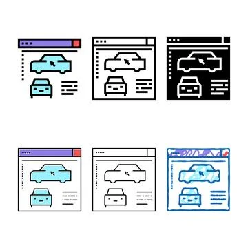 Car variety modeling program color icon vector Illustrazione stock