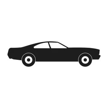 Car Vector black icon on white background. Stock Illustration
