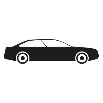 Car Vector black icon on white background. Stock Illustration