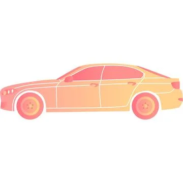 Car vector icon isolated vehicle flat auto Stock Illustration