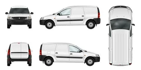Car vector mock up. Isolated vehicle template side, front, back, top view Stock Illustration