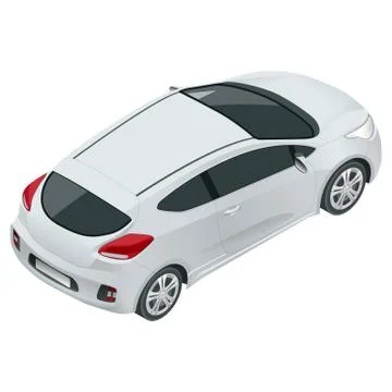 Car vector template on white background. Compact crossover, CUV, 3-door station Stock Illustration