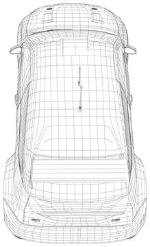 Car vector. Wire-frame isolated on background. Wire-frame. EPS10 format Illustrazione stock