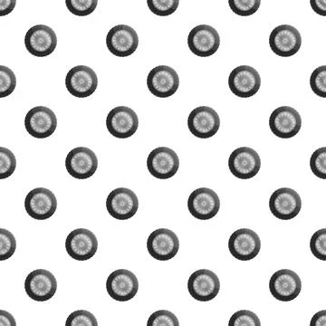 Car vehicle wheels seamless pattern repeating background Stock Illustration