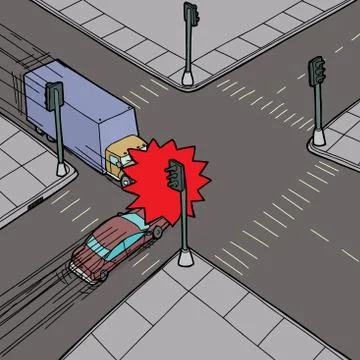 Car versus truck Stock Illustration