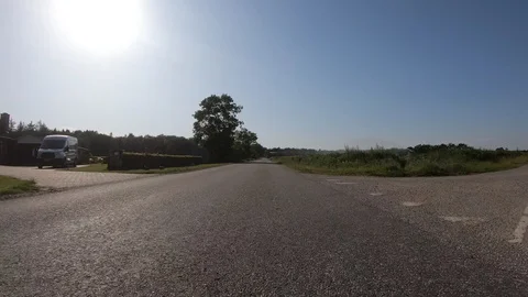 Car View Driving Forward Blue Green 4K Road Summer Travel Adventure GoPro Stock Footage 113069085