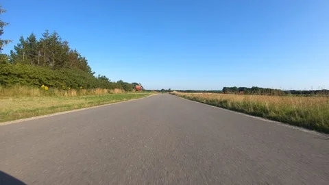 Car View Driving Forward Clear Sky 4K Road Travel Summer Adventure GoPro Stock Footage 113069600