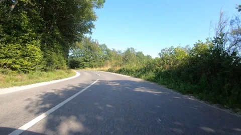 Car View Driving Forward Nature 4K Road Summer Travel Adventure GoPro Stock Footage 113070506