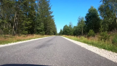 Car View Driving Forward Open Sky 4K Road Summer Travel Adventure GoPro Stock Footage 113070740