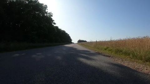 Car View Driving Forward Shadowed 4K Road Travel Summer Adventure GoPro Stock Footage 113071148