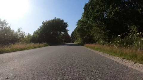 Car View Driving Forward Warm 4K Road Summer Travel Adventure GoPro Stock Footage 113071572