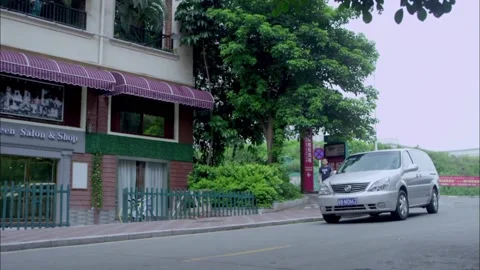 The car in the village Stock Footage 235268979