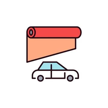 Car Vinyl Wrap vector concept modern colored icon or symbol Stock Illustration