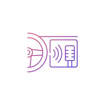 In-car voice control gradient linear vector icon Stock Illustration
