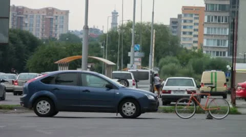 Car vs bike Stock Footage 18188186