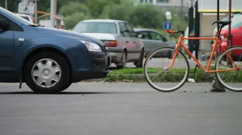 Car vs bike Stock Footage 18188196