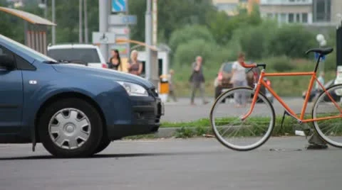 Car vs bike Stock Footage 18188201