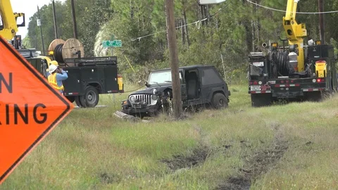 Car vs Pole Hand Held Med No post Warp Stabilizer Stock Footage 125038206