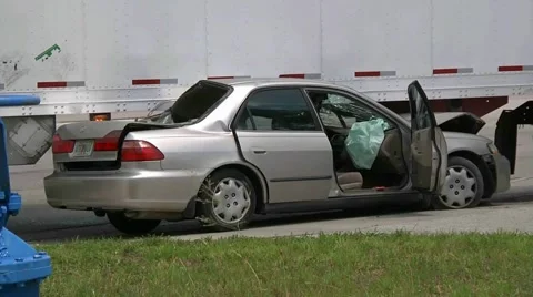 Car vs Semi LFR#1 Stock Footage 936462