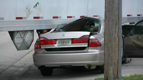 Car vs Semi LFR#4 Stock Footage 930996