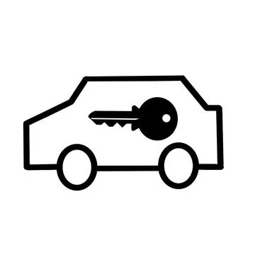 Car warning symbol immobilizer activation anti theft warning fault or error Stock Illustration