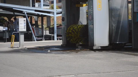 Car Wash In Action From Behind Stock Footage 51536334