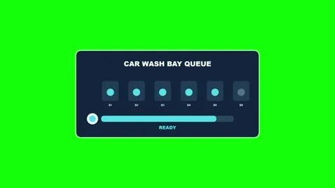 Car Wash Bay Queue Ready Status Green Screen Overlay 库存影片 344029155