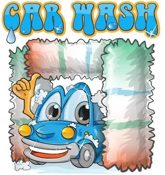 Car wash cartoon car wash cartoon on white background Copyright: xZoonar.c... Stock Photos