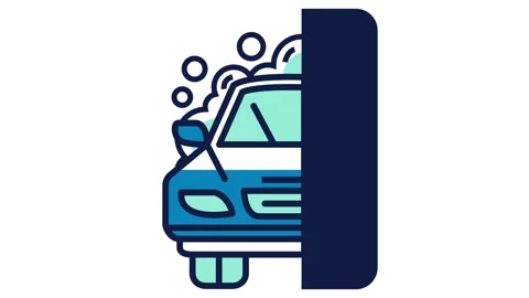 Car Wash Flat Illustration with Bubbles Animation motion Graphic Stock Footage 306002307