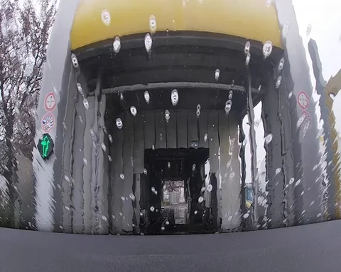 Car wash, hyperlapse shot from the inside Stock Footage 121690979