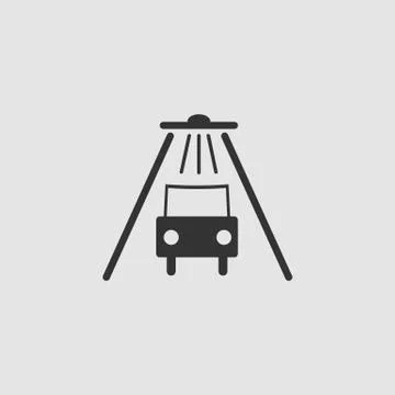 Car wash icon flat. Illustrazione stock