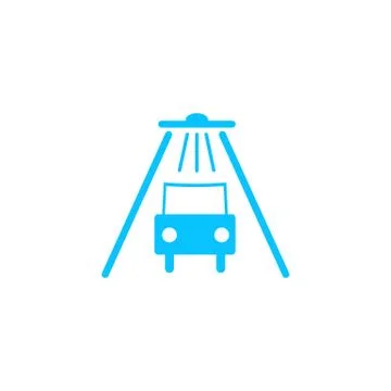 Car wash icon flat. Stock Illustration