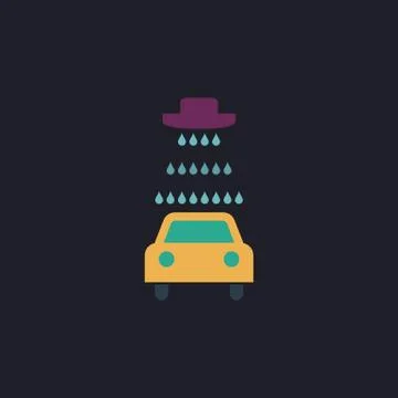 Car wash icons set - vector computer symbol Stockillustratie