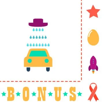 Car wash icons set - vector computer symbol Stock-Illustration