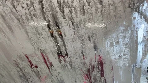 Car wash from inside the car. Close up. Stock Footage 150175173