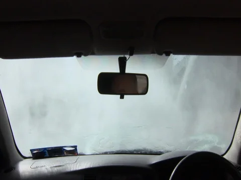 Car Wash interior Time-lapse Slow motion with sound 2K 35 seconds Stock Footage 79606736