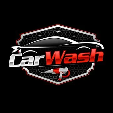 Car wash logo with buffer vector template Stock Illustration