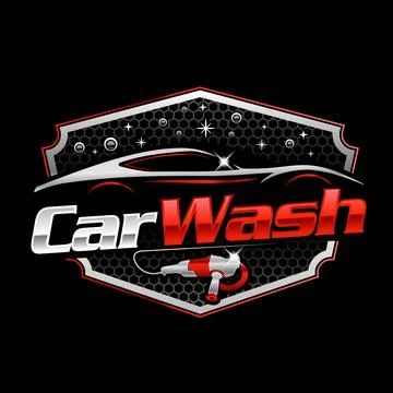 Car wash logo with buffer vector template Stock Illustration