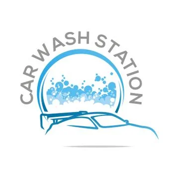 Car Wash Logo Dynamic Design Stylized Illustrazione stock