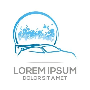 Car Wash Logo Dynamic Design Stylized Stock Illustration