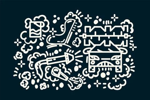 Car wash pattern. Vector cleaning of automobile. Background for the avto car Stock Illustration