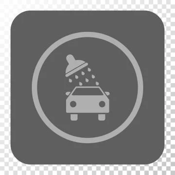 Car Wash Rounded Square Button Illustrazione stock